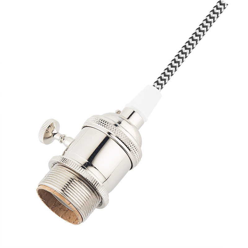 Pendant Light Cord Lamp Kit, Hanging Light Bulb Cord E26 Pendant Lamp Sockets Cord kit, with On/Off Toggle Switch+Hooks US AC Power Plug for DIY Pendant lamp