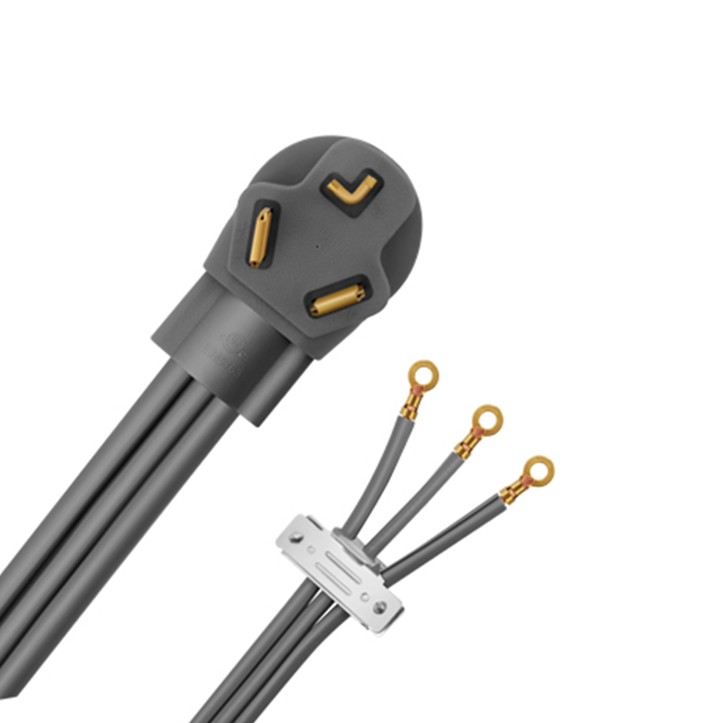 3 Prong Dryer Cord, NEMA 10-30P to 3-Wire Appliance Cord, 30-Amp, 3 Wires with Eyelet Connectors, 10 Gauge Copper Wire