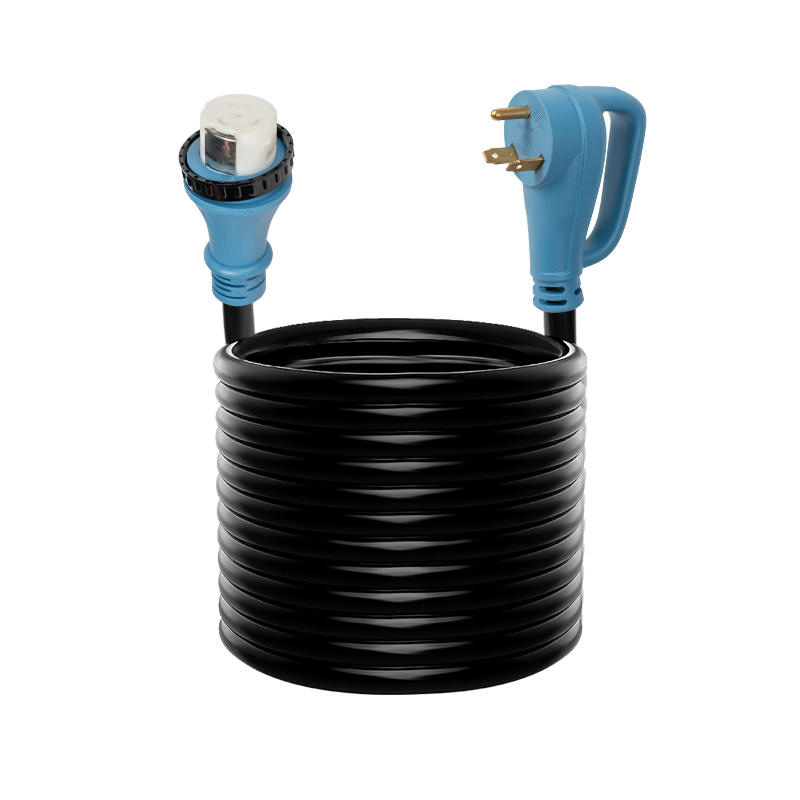 30 Amp to 50 Amp RV Adapter Cord, NEMA TT-30P to SS2-50R with Twist Lock, Power Converter Plug 