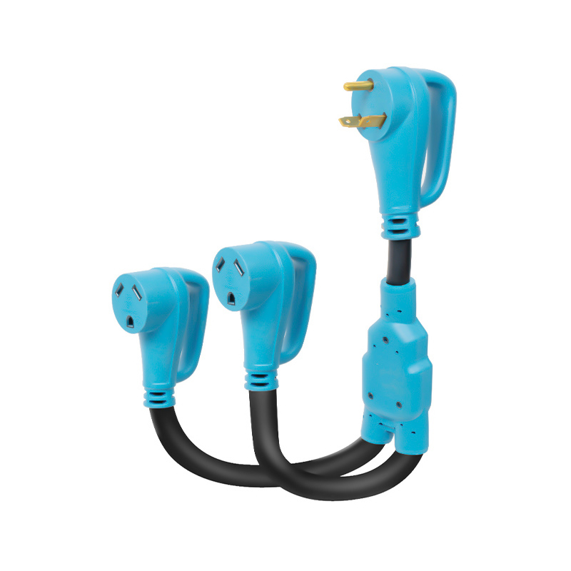 NEMA TT-30P Y Splitter Adapter Cord for RV and EV, NEMA TT-30P to 2X NEMA TT-30R, ETL Listed