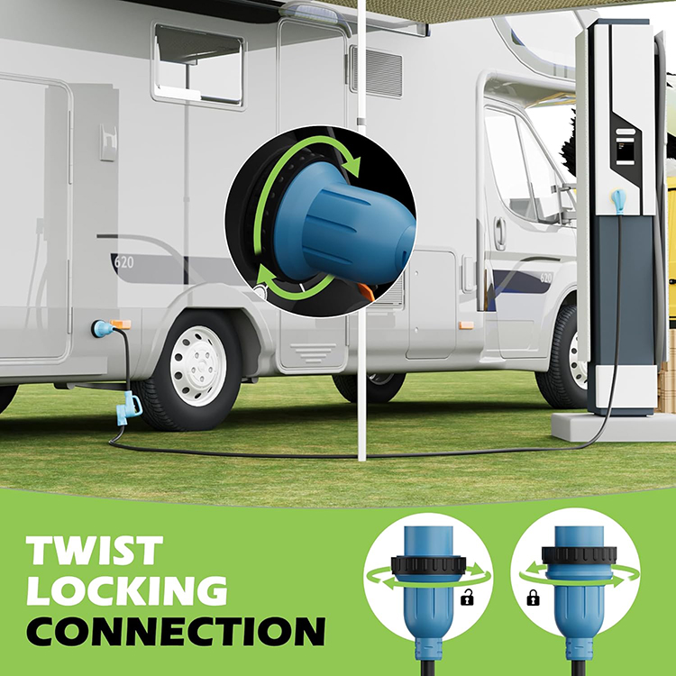 4 Prong 50 Amp to 3 Prong 30 Amp Dog Bone Plug Trailer Camper Power Converter, NEMA 14-50P Male to L5-30R Female