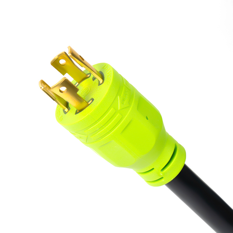 4 Prong 30 Amp to 15 Amp Generator Distribution Adapter, NEMA L14-30P Male to 4X 5-15R/5-20R T-Blade Female 