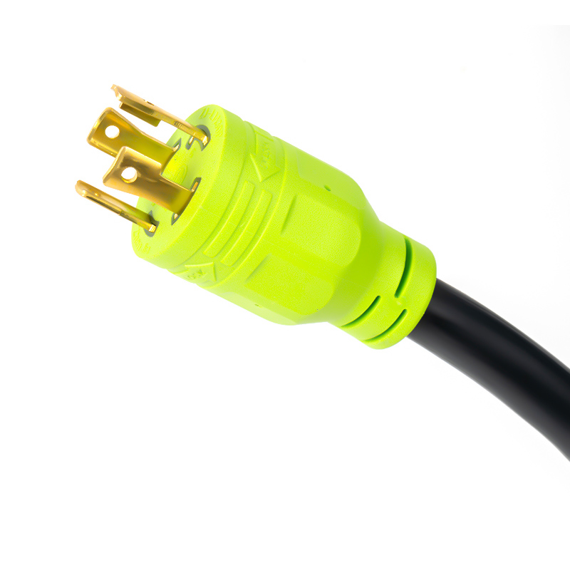 4 Prong 30 Amp to 15 Amp Generator Distribution Adapter, NEMA L14-30P Male to 4X 5-15R/5-20R T-Blade Female 